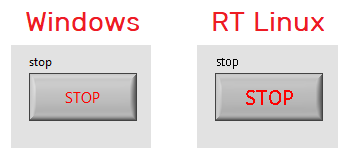 Comparison of the Boolean text in Windows and RT Linux 