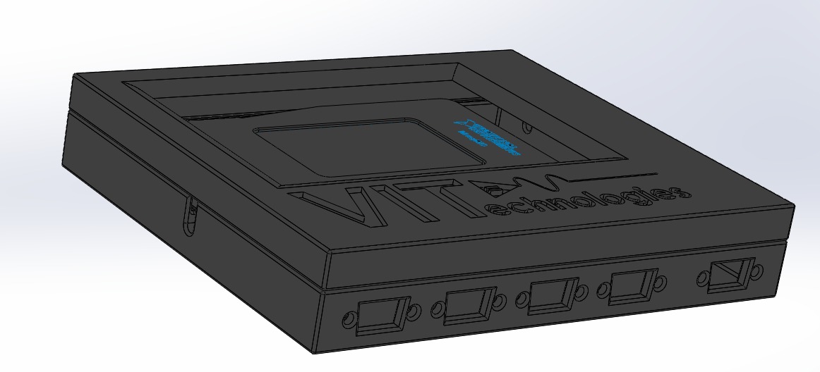 Drawing of the 3D-printed enclosure for the NI MyRIO-1900 